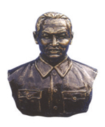 Copper imitation celebrity portrait